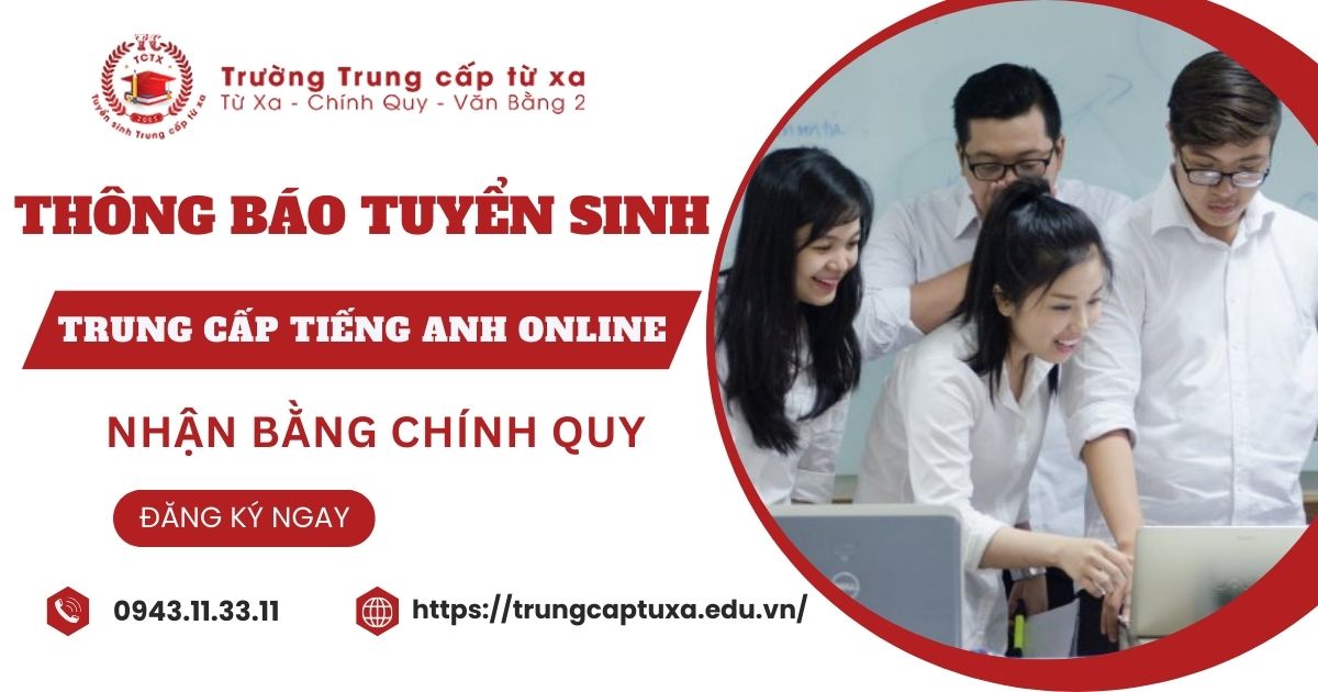 Thông báo tuyển sinh Trung cấp Tiếng Anh Online