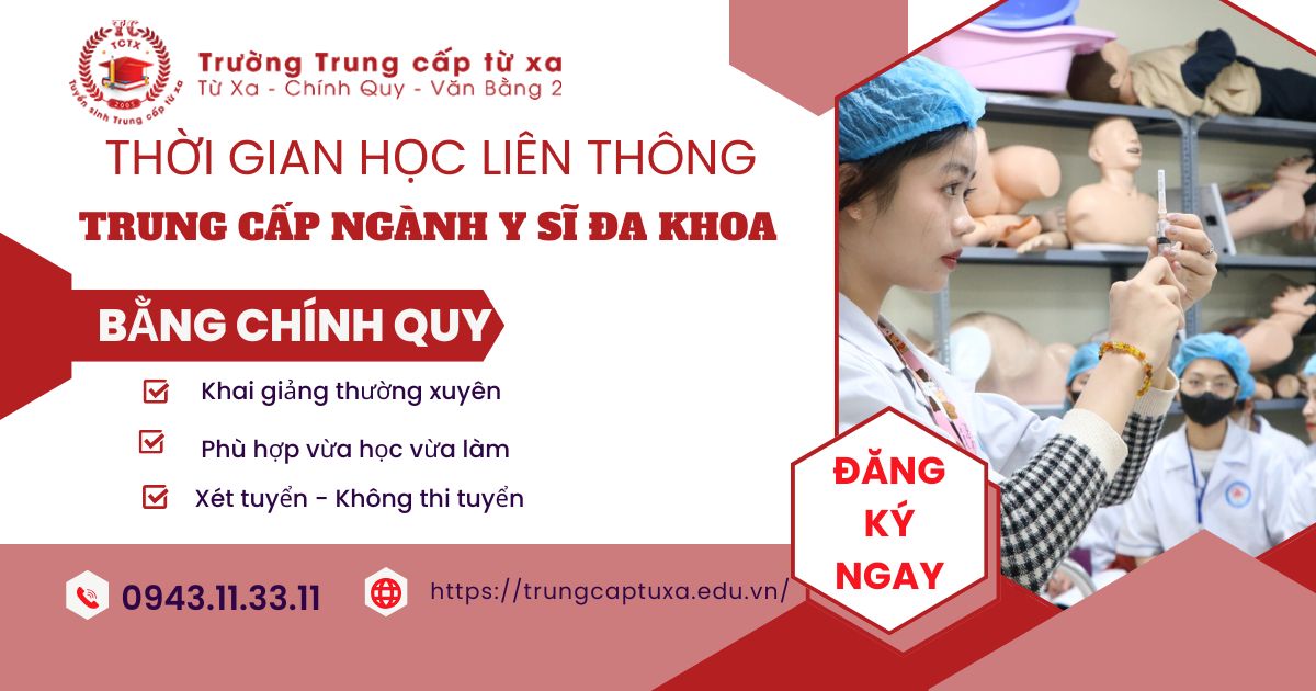 Thời gian học liên thông Trung cấp ngành Y sĩ đa khoa online bao lâu?